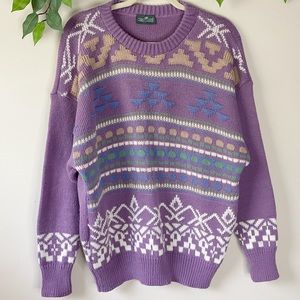 Vintage Fair Isle Knit Sweater Granny Core Cabin Creek